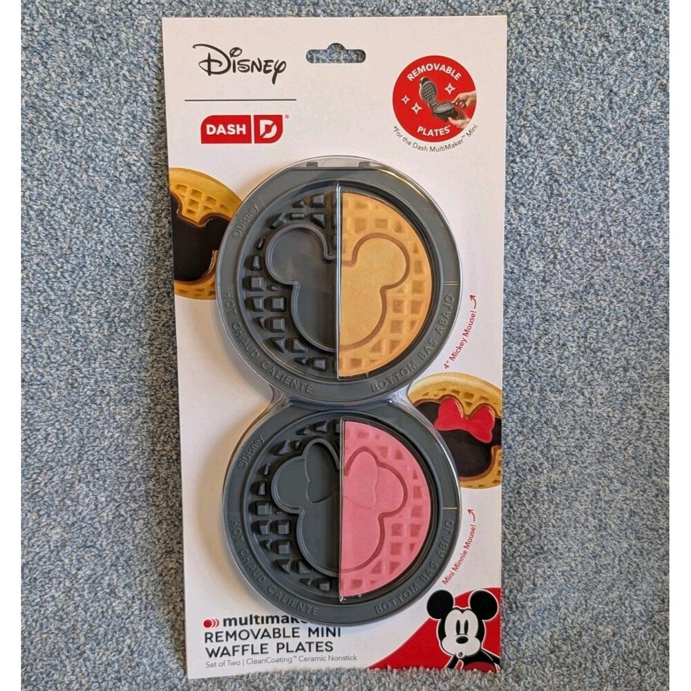 Dash x Disney MICKEY & MINNIE MOUSE MultiMaker Removable Mini Waffle Plates NEW
